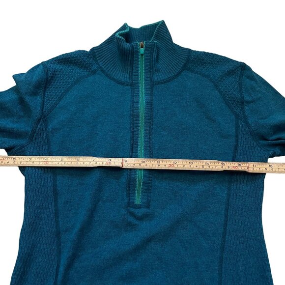 Eddie Bauer Womens Half-Zip workout Sweater Blue S - Picture 2 of 5